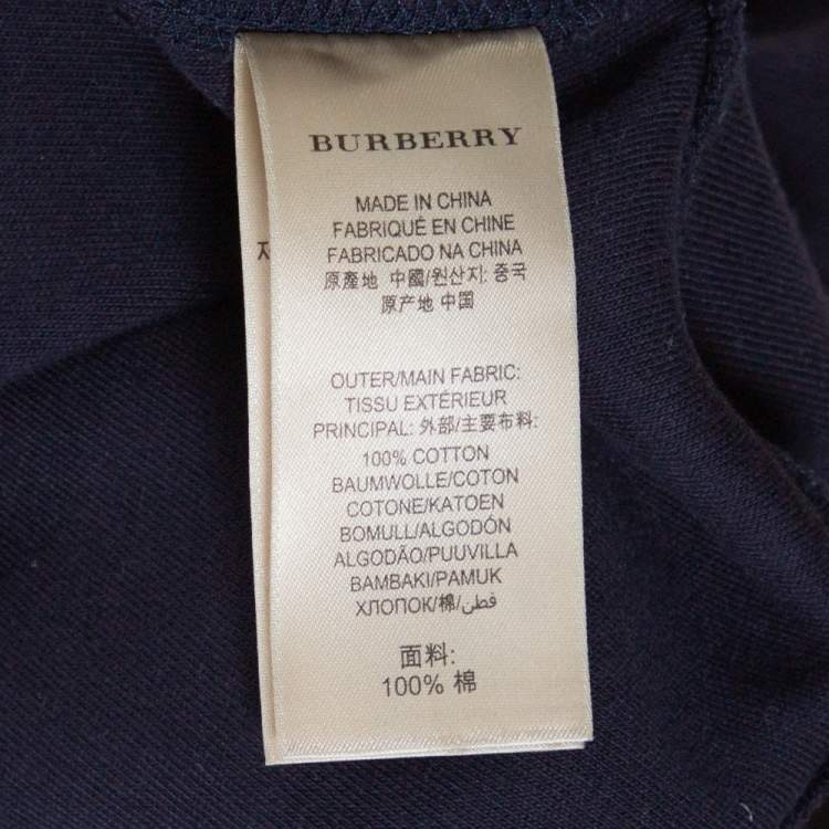 Pre Owned Burberry Brit Navy Blue Cotton Admiral Half Zip Pullover M