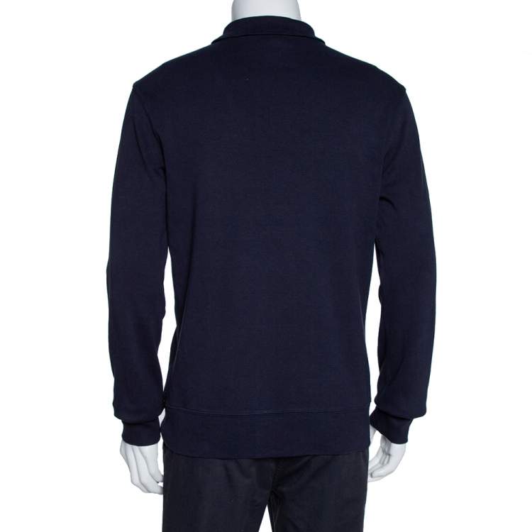Pre Owned Burberry Brit Navy Blue Cotton Admiral Half Zip Pullover M