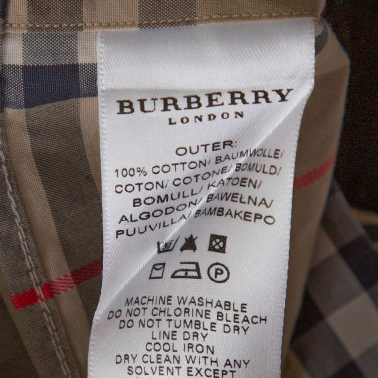 Pre Owned Burberry Beige Nova Check Cotton Button Down Shirt XL