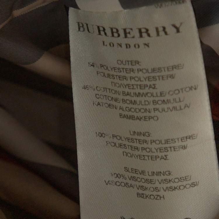 Pre Owned Burberry Black Novacheck Lined Double Breasted Trench Coat L