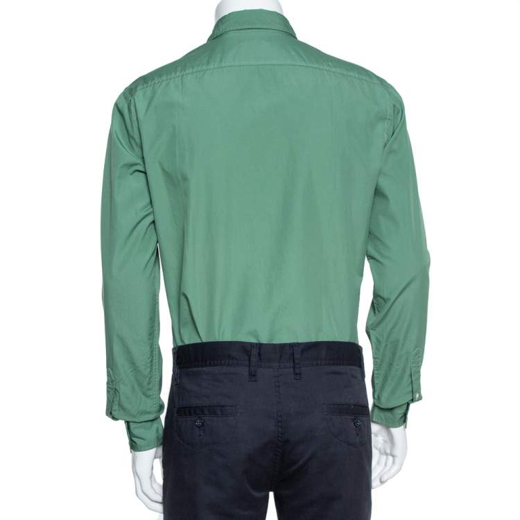 مملوكة مسبقًا Burberry Brit Green Cotton Button Front Long Sleeve Shirt M