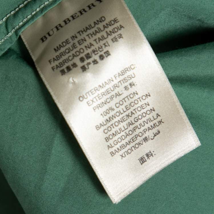 مملوكة مسبقًا Burberry Brit Green Cotton Button Front Long Sleeve Shirt M