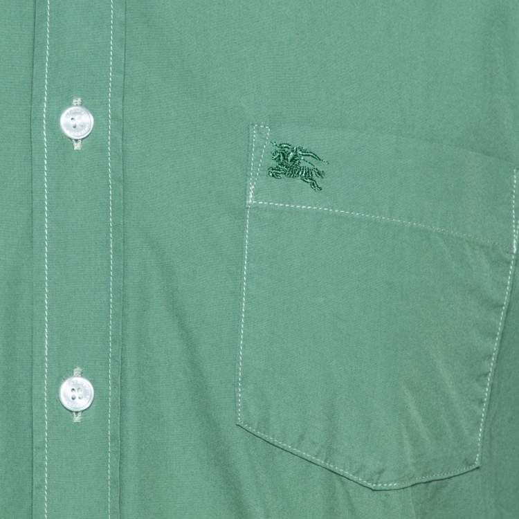 مملوكة مسبقًا Burberry Brit Green Cotton Button Front Long Sleeve Shirt M