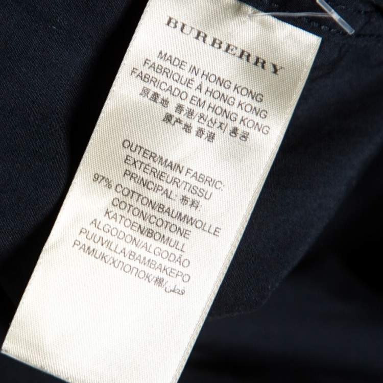 مملوكة مسبقًا Burberry Brit Black Stretch Cotton Poplin Long Sleeve Shirt XXXL