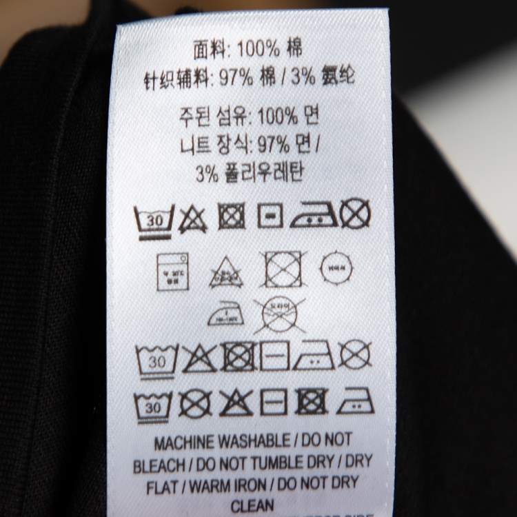 Pre Owned Burberry Black Stretch Cotton Parker Logo Embroidered T-Shirt M