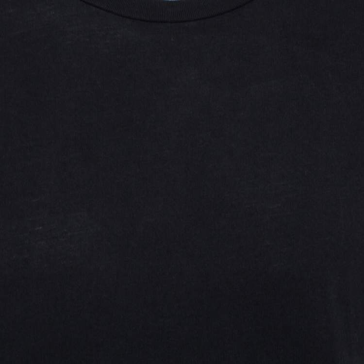 Pre Owned Burberry Black Cotton Striped Panel Radley T-Shirt L