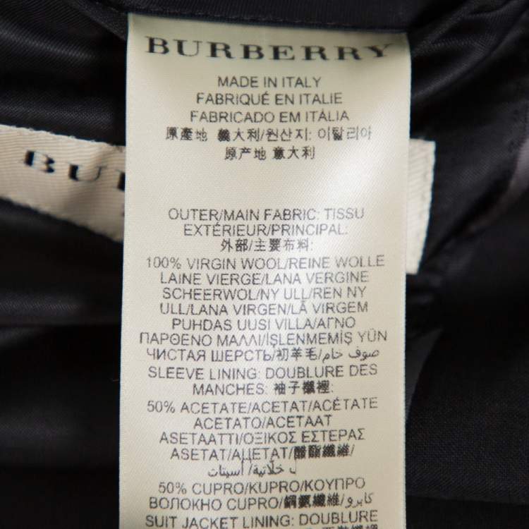 Pre Owned Burberry London Black Wool Classic Tailored Blazer M