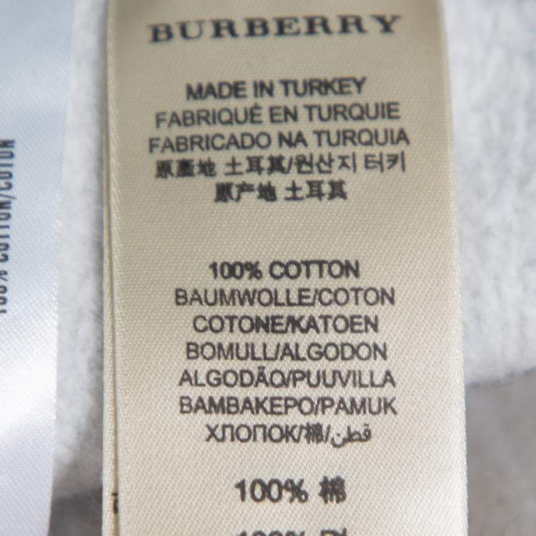 Pre Owned Burberry Grey Knit Elbow Patch Detail Hoodie XL