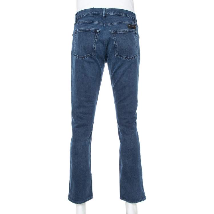 Pre Owned Burberry Brit Blue Denim Slim Fit Steadman Jeans L