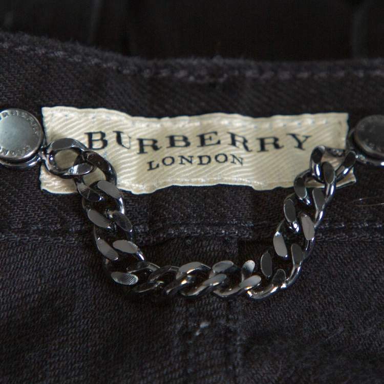 Pre Owned Burberry Black Denim Straight Leg Steadman Jeans L