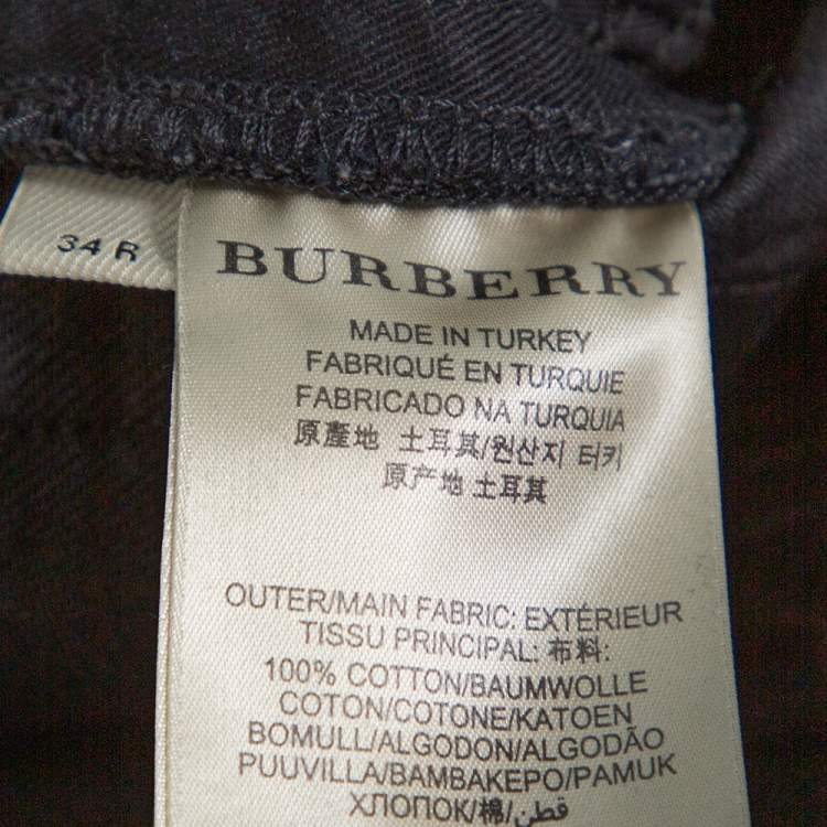 Pre Owned Burberry Black Denim Straight Leg Steadman Jeans L