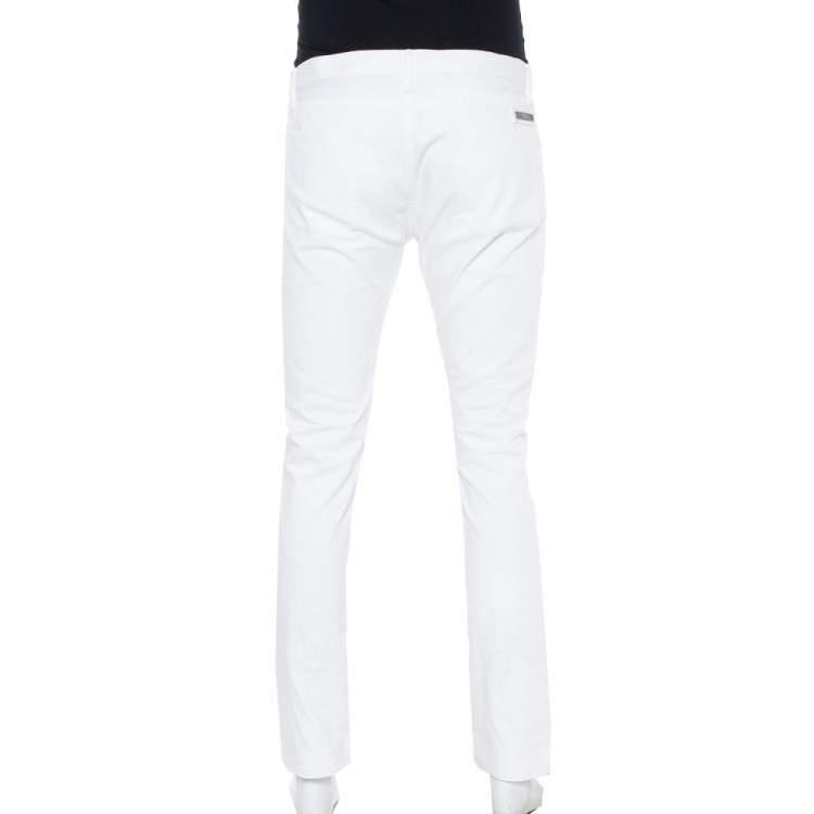 Pre Owned Burberry Brit White Denim Skinny Fit Shoreditch Jeans L