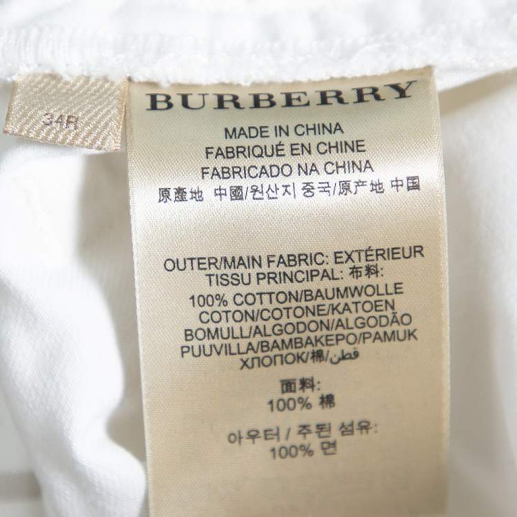 Pre Owned Burberry Brit White Denim Skinny Fit Shoreditch Jeans L