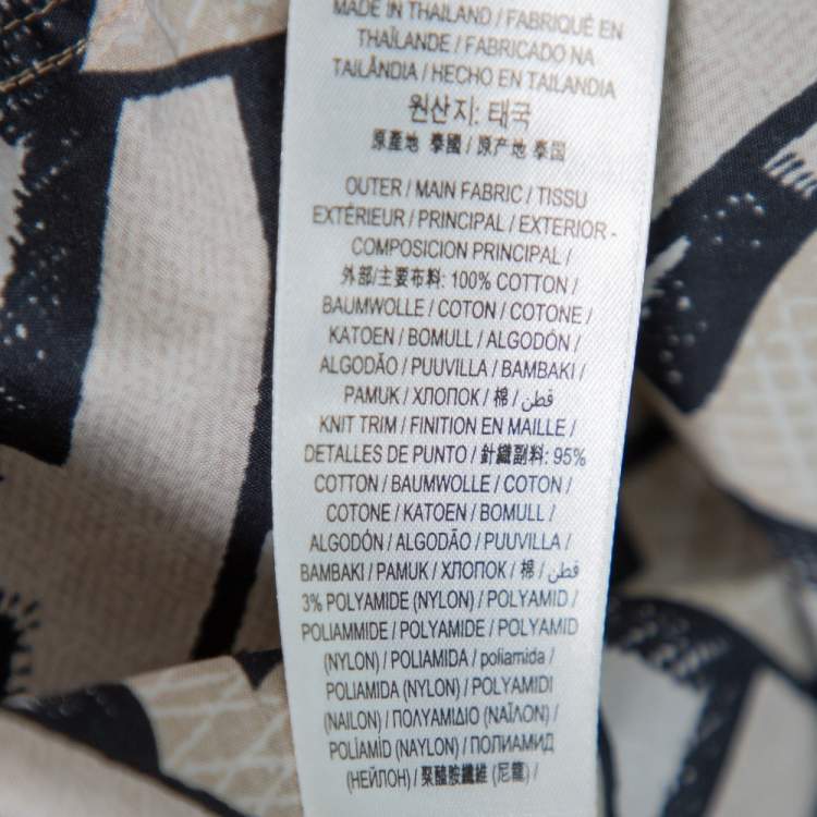 Pre Owned Burberry Brown TB Logo Monogram Cotton & Knit Collar Detail Bowling Shirt L