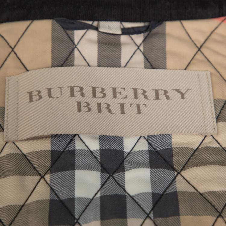 Pre Owned Burberry Brit Black Quilted Sleeveless Haymarket Vest L