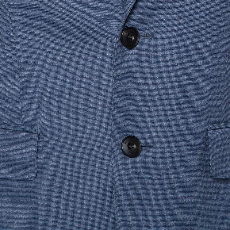 Pre Owned Burberry Navy Blue Wool Classic Blazer S