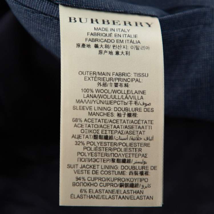 Pre Owned Burberry Navy Blue Wool Classic Blazer S