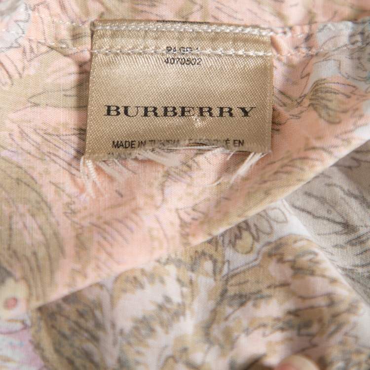 Pre Owned Burberry Multicolor Floral Printed Cotton Bowling Shirt L