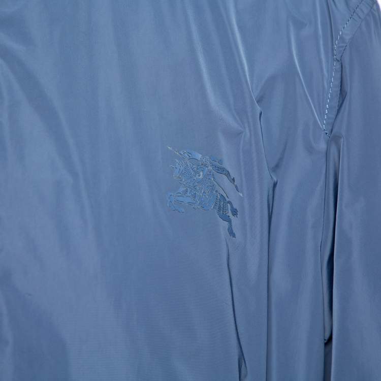 Pre Owned Burberry Brit Jade Blue Synthetic Double Collar Jacket 3XL 