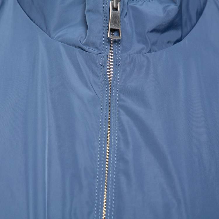 Pre Owned Burberry Brit Jade Blue Synthetic Double Collar Jacket 3XL 