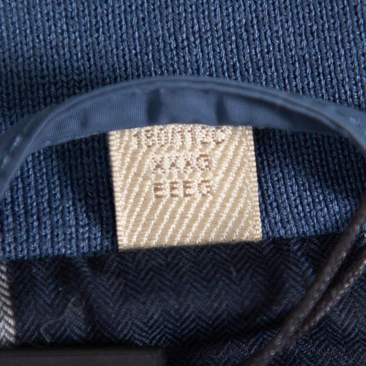 Pre Owned Burberry Brit Jade Blue Synthetic Double Collar Jacket 3XL 