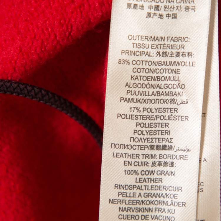 Pre Owned Burberry Brit Red Cotton Zip Front Hoodie S