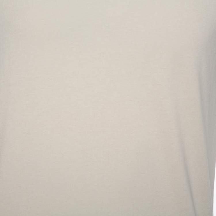 Pre Owned Burberry Beige Novacheck Shoulder Patch Detail T-Shirt L
