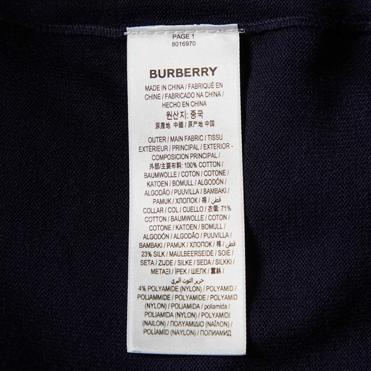 Pre Owned Burberry Navy Blue Cotton Rosston Polo T-Shirt XL