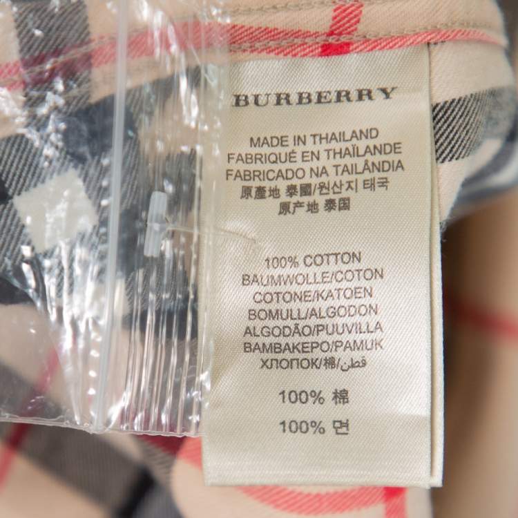 مملوكة مسبقًا Burberry Brit Beige Nova Check Patterned Cotton Button Front Shirt S