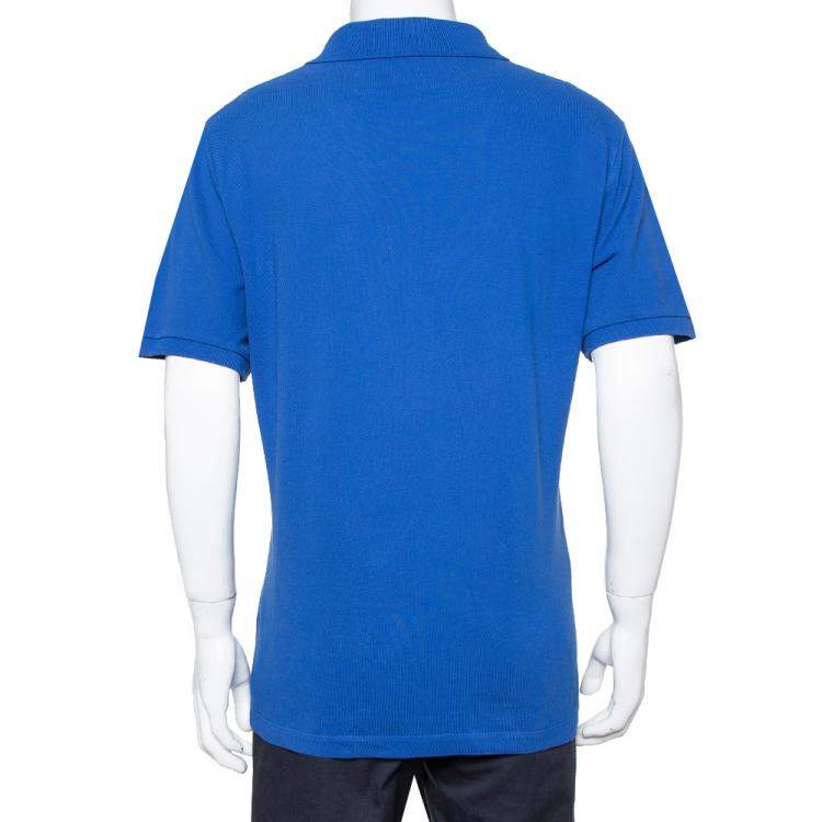 Pre Owned Burberry Brit Blue Cotton Pique Polo T-Shirt L 