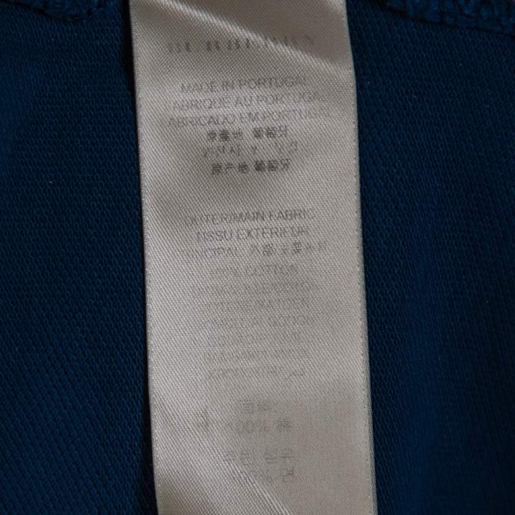 Pre Owned Burberry Deep Teal Blue Cotton Pique Contrast Collar Atkins Polo T-Shirt L