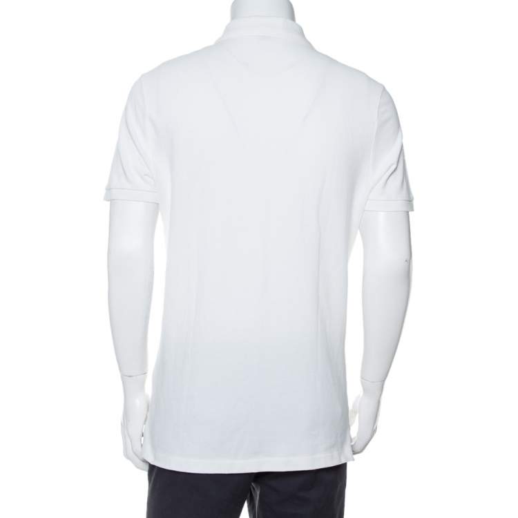 Pre Owned Burberry Brit White Cotton Pique Polo T-Shirt L