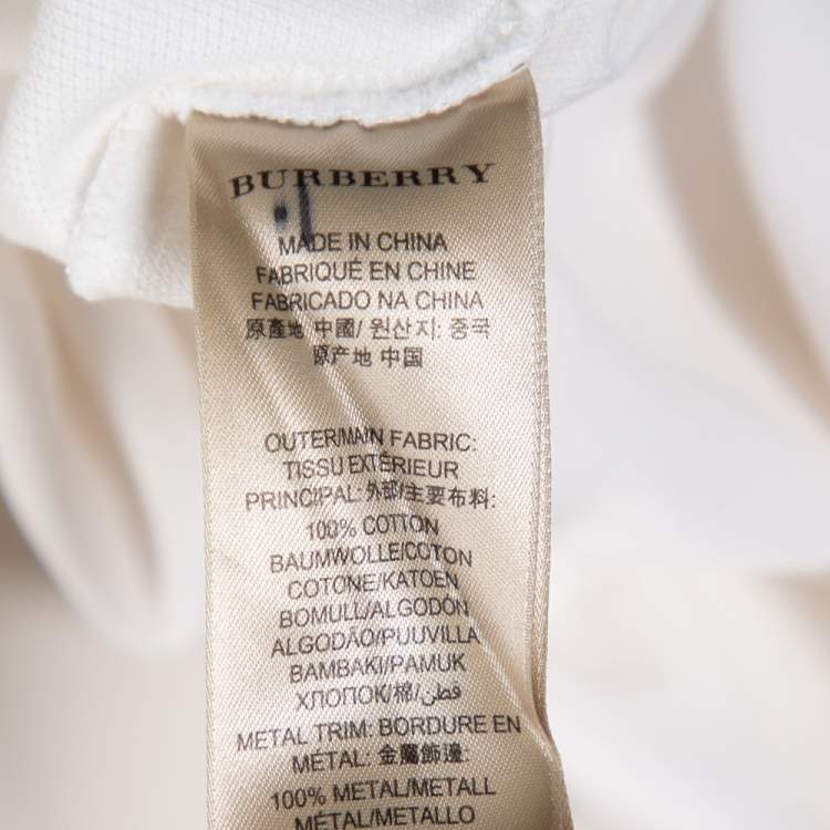 Pre Owned Burberry Brit White Cotton Pique Polo T-Shirt L