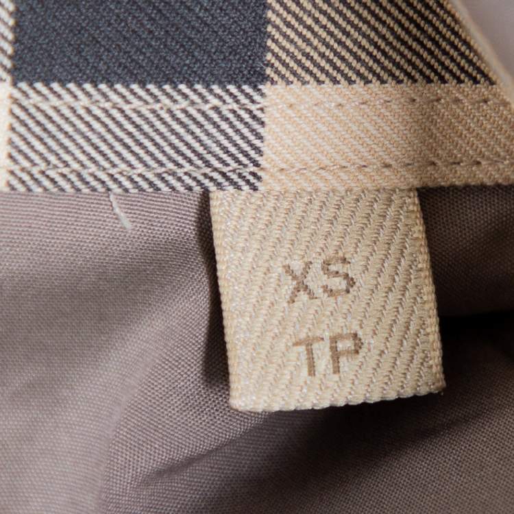 Pre Owned Burberry Brit Grey Cotton Nova Check Detail Button Front Shirt XS