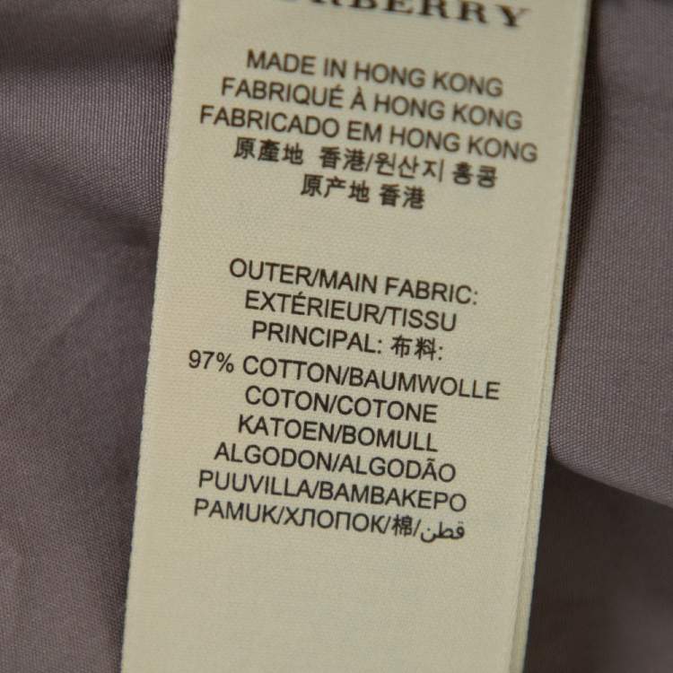 Pre Owned Burberry Brit Grey Cotton Nova Check Detail Button Front Shirt XS