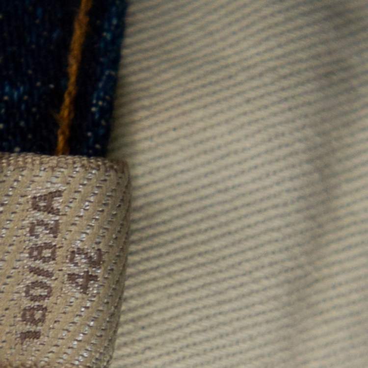 Pre Owned Burberry Brit Navy Blue Washed Effect Denim Straight Leg Jeans M