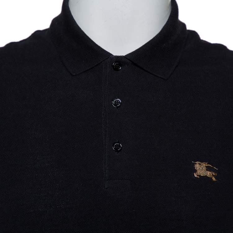 Pre Owned Burberry Brit Black Cotton Pique Polo T-Shirt M