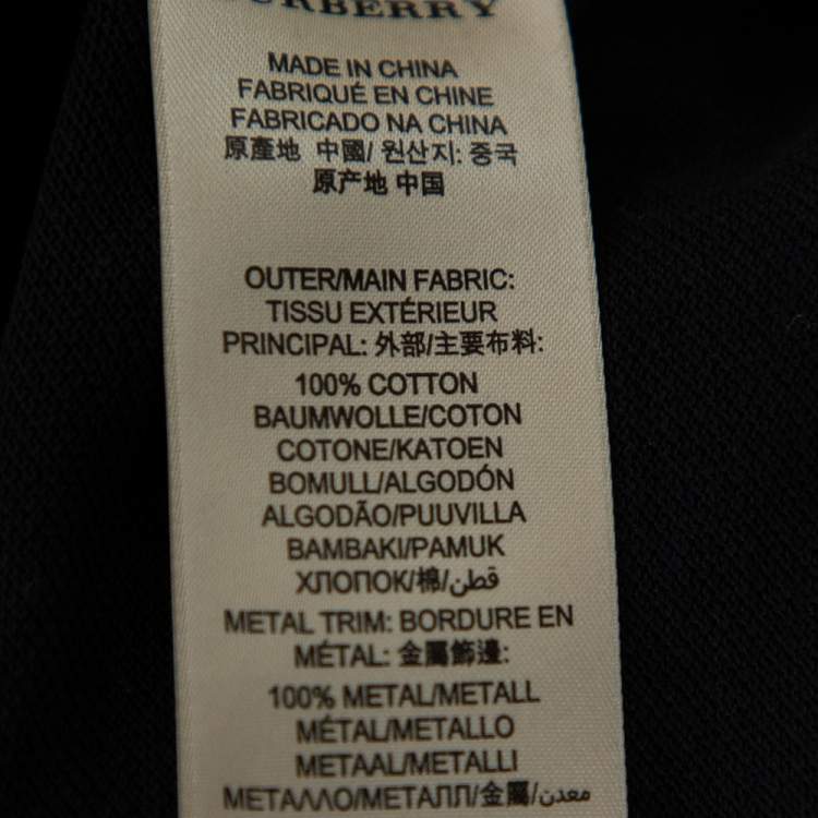 Pre Owned Burberry Brit Black Cotton Pique Polo T-Shirt M