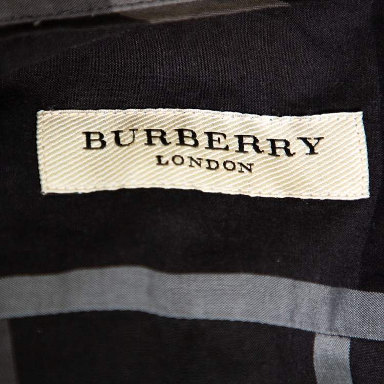 Pre Owned Burberry Grey Nova Plaided Cotton Button Front Treyforth Shirt L