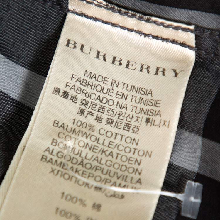Pre Owned Burberry Grey Nova Plaided Cotton Button Front Treyforth Shirt L