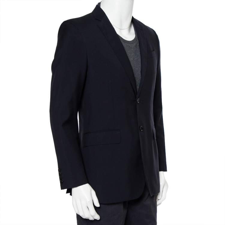 Burberry Midnight Blue Wool Button Front Milbury Blazer M Burberry | TLC