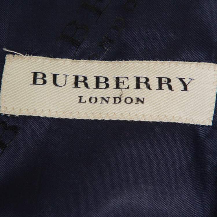 Pre Owned Burberry Blue Wool & Mohair Button Front Milbury Blazer M  