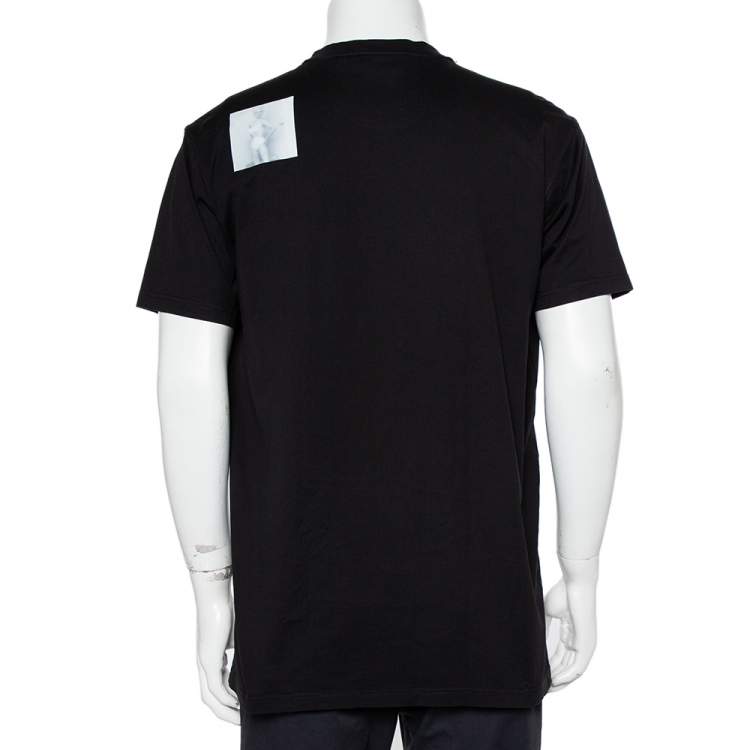 Pre Owned Burberry Black Montage Printed Cotton Oversized Crewneck T-Shirt S