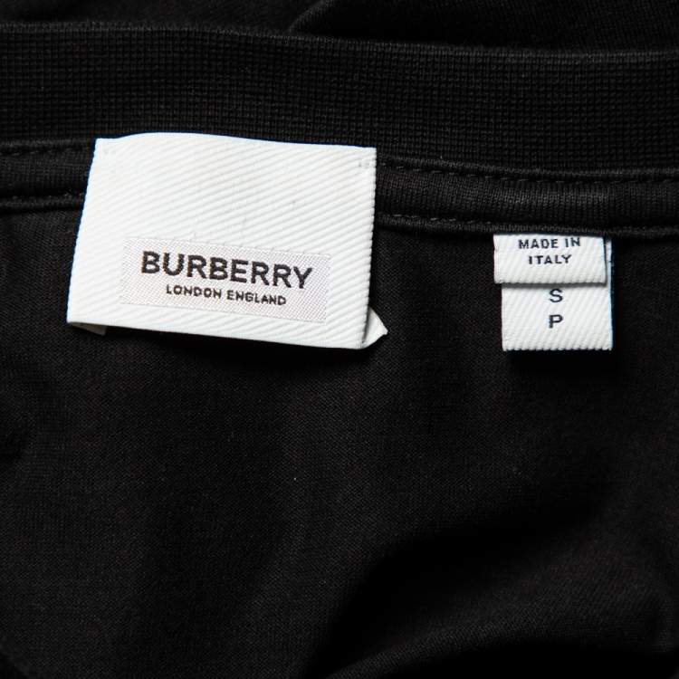 Pre Owned Burberry Black Montage Printed Cotton Oversized Crewneck T-Shirt S
