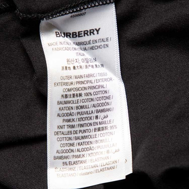 Pre Owned Burberry Black Montage Printed Cotton Oversized Crewneck T-Shirt S