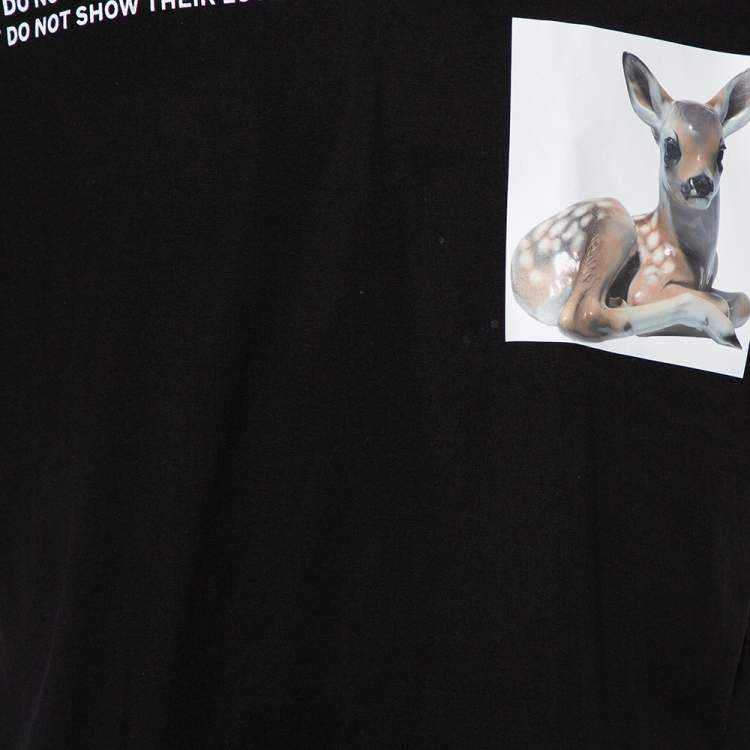Pre Owned Burberry Black Montage Printed Cotton Oversized Crewneck T-Shirt S
