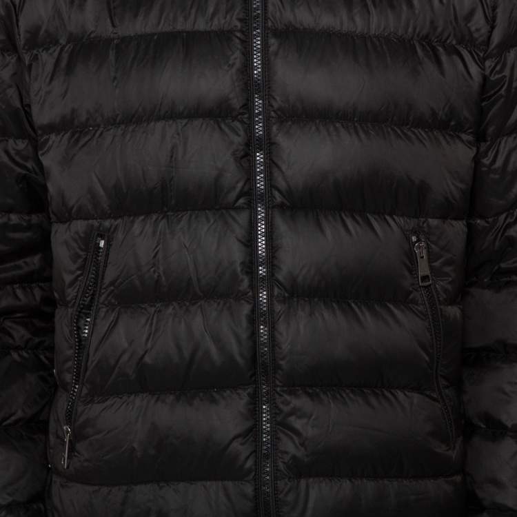 Pre Owned Burberry Brit Black Synthetic Detachable Hood Detail Puffer Jacket XL