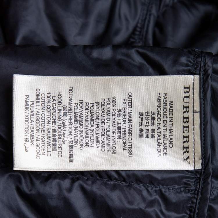 Pre Owned Burberry Brit Black Synthetic Detachable Hood Detail Puffer Jacket XL