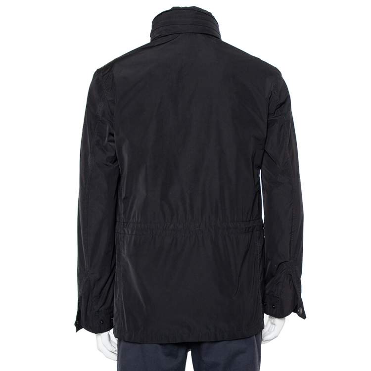 Pre Owned Burberry Brit Black Synthetic Pocket Detail Zip Front Jacket S
