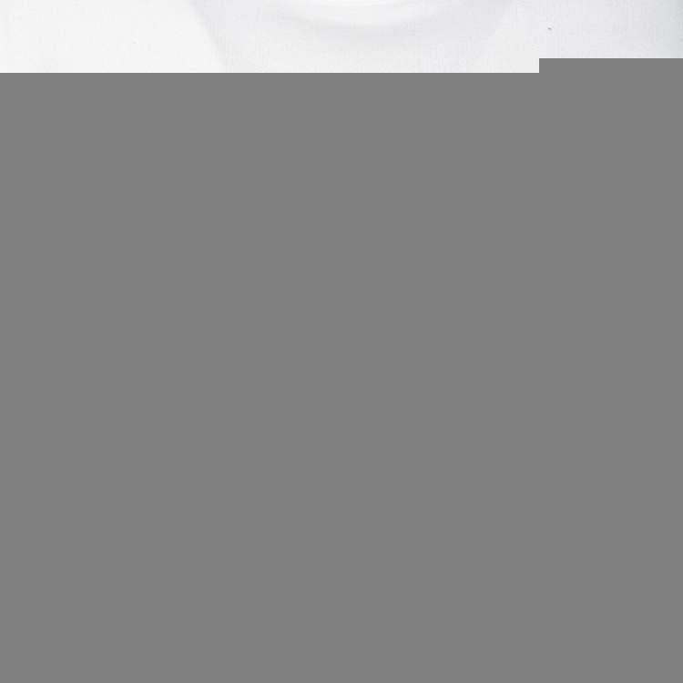 Pre Owned Burberry White Logo Tape Printed Cotton Knit Sweatshirt L 